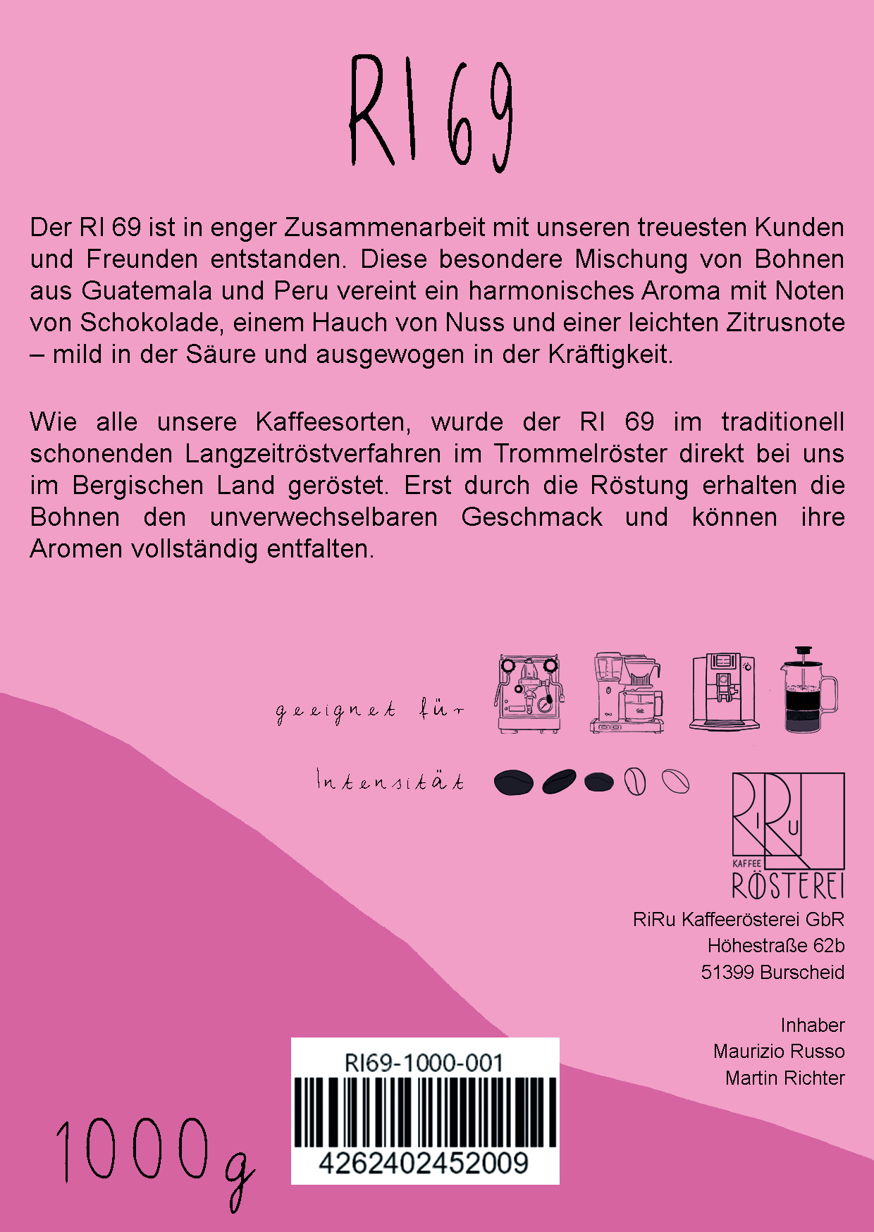 RI69 Rückseite 1000g (1).jpg RI69 Kaffee - 100% Arabica1000g Espressokocher