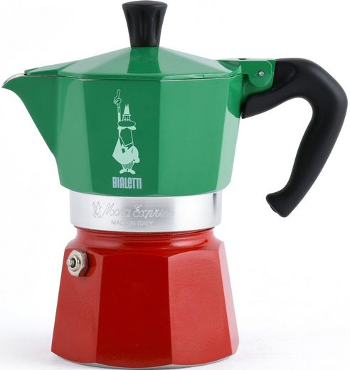 Espressokocher Moka Express Tricolore Italia 3 Tassen